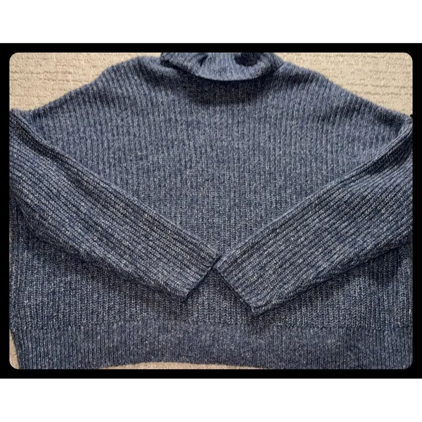 Lucky Brand Turtleneck Sweater Womens XL‎ Blue Marl Knit Pullover Cozy - Image 8