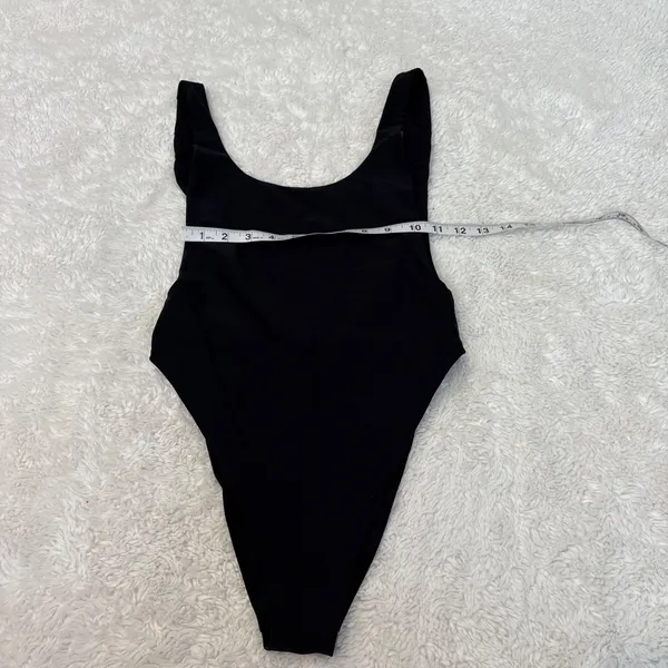 Aerie Black Scoop Neck Low Back One Piece Swimsuit S Beach Resort Classic Sexy - Image 4