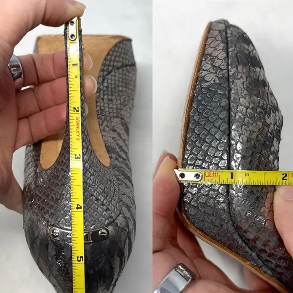 Christian Dior Vintage Y2K Miss Dior Metallic Leather Open Toe Pump Heels Silver - Image 14