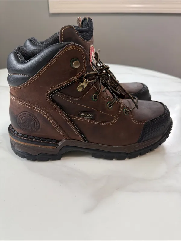 Red Wing irish setter Shoes Brown Leather Work Boots with Black Rubber Toe - Image 2