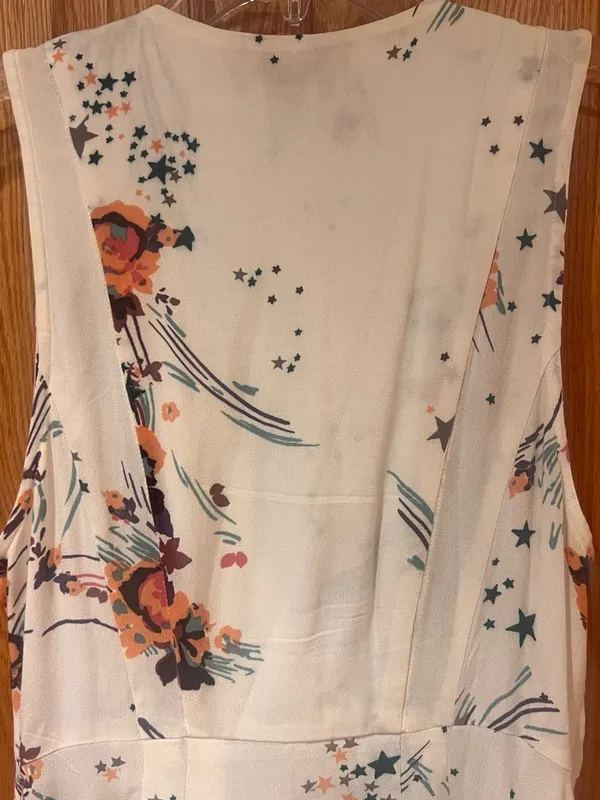 Free People Back To The Basics Floral Tunic Blouse Mini Dress Ivory Size‎ Small - Image 13