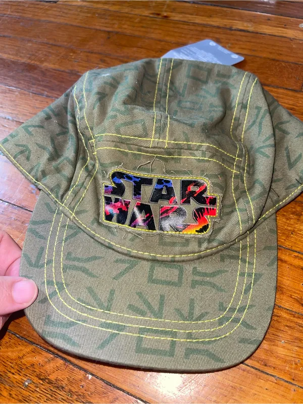 NWT Star Wars Olive Green Patterned Kids Cap wwith Colorful Logo (M/7-10) - Image 2