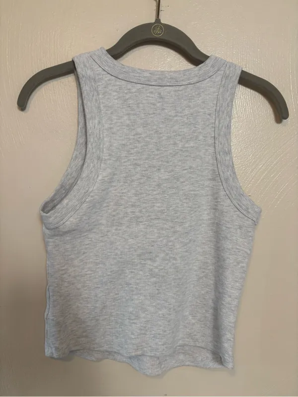 Old Navy Women’s Tank Top Shirt Ribbed Heather Light Gray Size Medium - Image 4