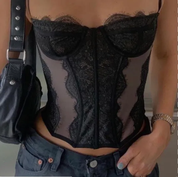 Urban Outfitters Modern Love Black Corset Top - Image 2