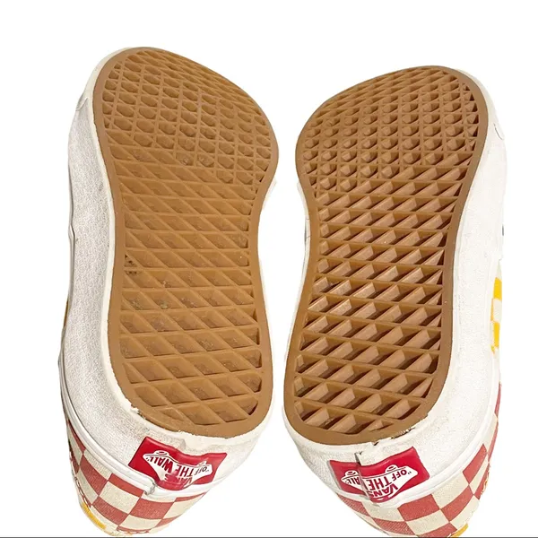 Vans OTW Womens 7.5‎ Primary Checker Blue Yellow Low Top Lace Shoes Sneakers - Image 7