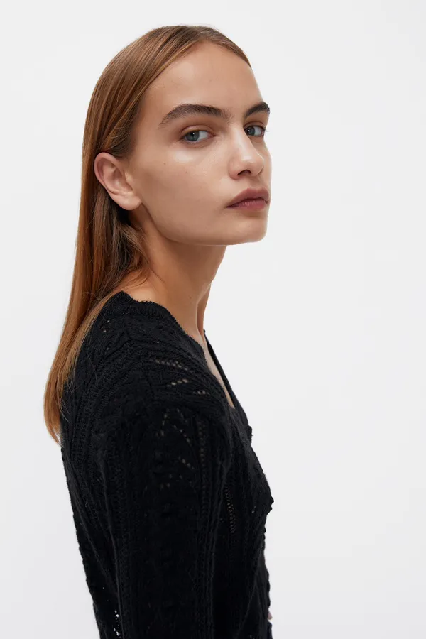 ZARA Black Knit Cardigan Top Jacket - Image 6