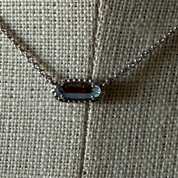 Kendra Scott Eva Dichroic Glass Pendant Rhodium over Brass Silver Necklace - Image 3
