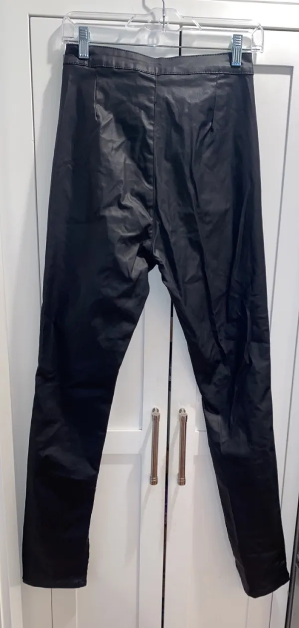 Pretty Little Thing Black Faux Leather Pants - Image 4