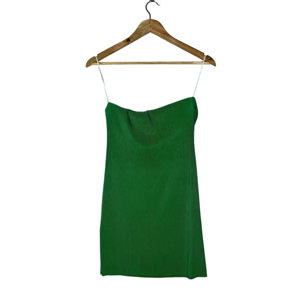 NWT Hello Molly Plisse Strapless Mini Dress Green Party Cocktail Night Out Sz 6 - Image 3