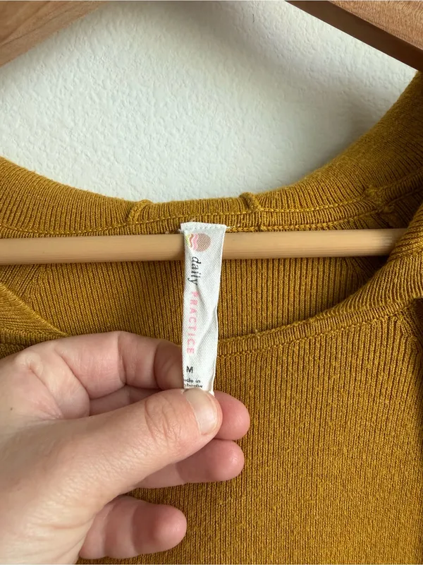 Anthropologie Daily Practice Racing Hoodie Maize Yellow Knit Sweater M - Image 6