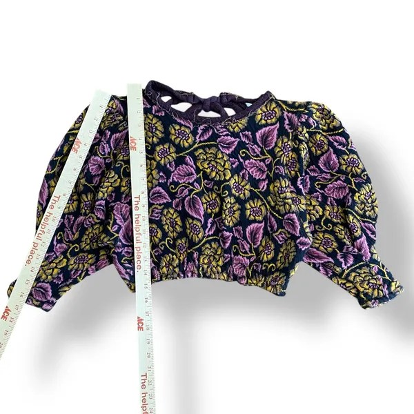 Free People No Ordinary Black Floral Reversible Top‎ Womens Size S Purple Black - Image 4