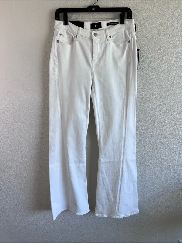 NWT 7 For All Mankind Women's Tailorless Dojo in Slim Illusion White 29 - Image 2