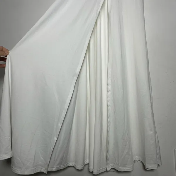 Dress Day White Maxi Dress‎ Womens Large V Neck Empire Waist Flowy Boho Formal - Image 7