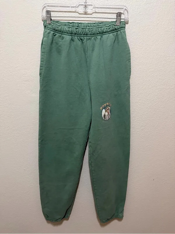 Boys Lie Goodbye Angel Sweatpants Green Cotton Gigi Hadid Size Medium - Image 6