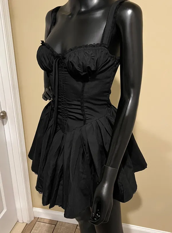 Fit and flare ruffle dress lace dress pleated mini dress summer elegrant dress - Image 7