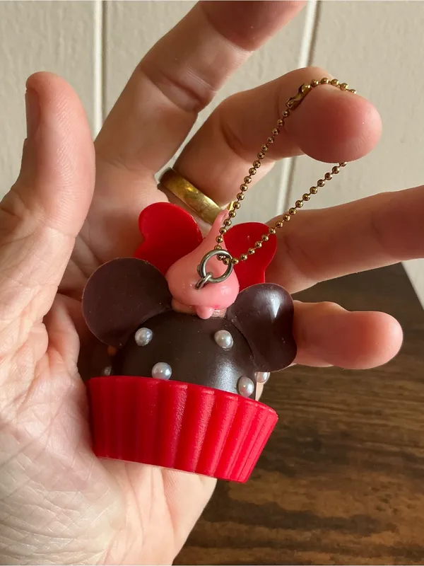Tokyo Disney Resort Minnie Mouse Cupcake Keychain Bag Charm Sweets Deco Love - Image 3