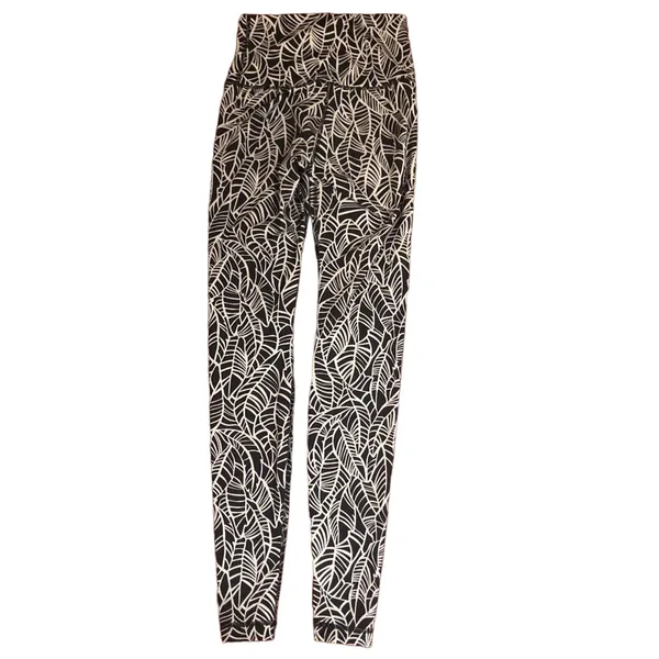 Lululemon Wunder Under Leggings Leaves Pretty Palm Black Angel Wing - Image 3