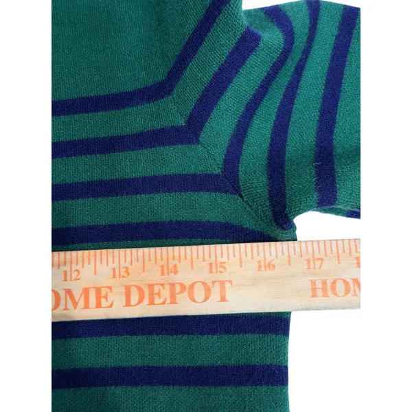 Maeve By Anthropologie Harmon Sweater Tee Green-Blue Stripes Short Sleeve Sz XS - Image 7