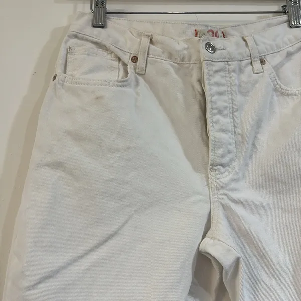 Free People | We The Free Maggie Mid Rise Distressed Straight Jeans White 28 - Image 13