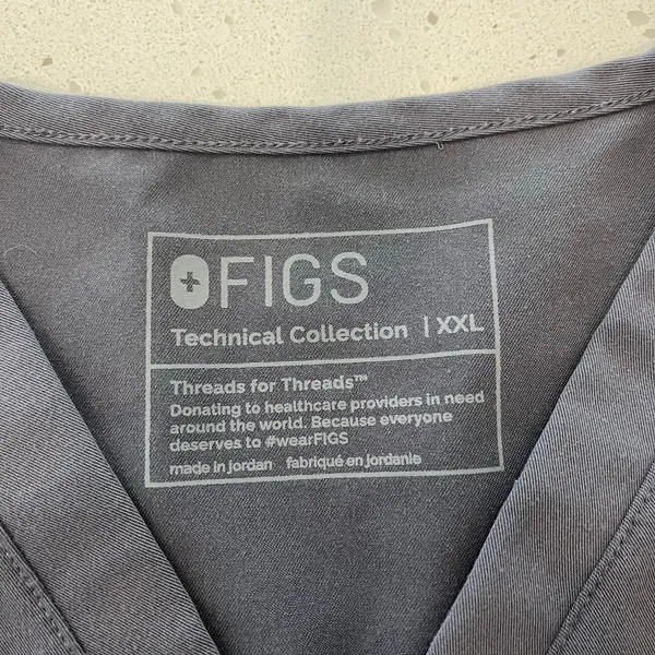 Figs Casma Three-Pocket Scrub‎ Top Charcoal Gray Size XXL - Image 3