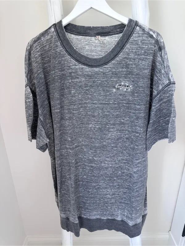 Free People Intimately Heather Gray Oversized Short Sleeve Sleep Tee - Image 2