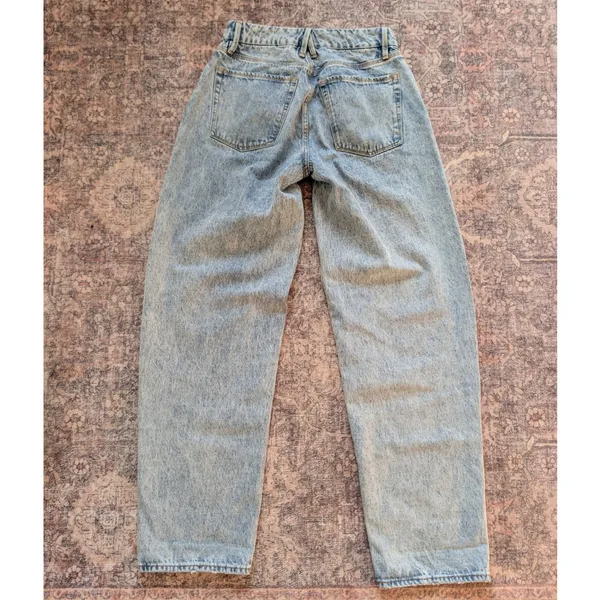 Good American Good‎ 90s Jeans Light Blue Wash Loose Wide Leg GNIL999T Size 00/24 - Image 9