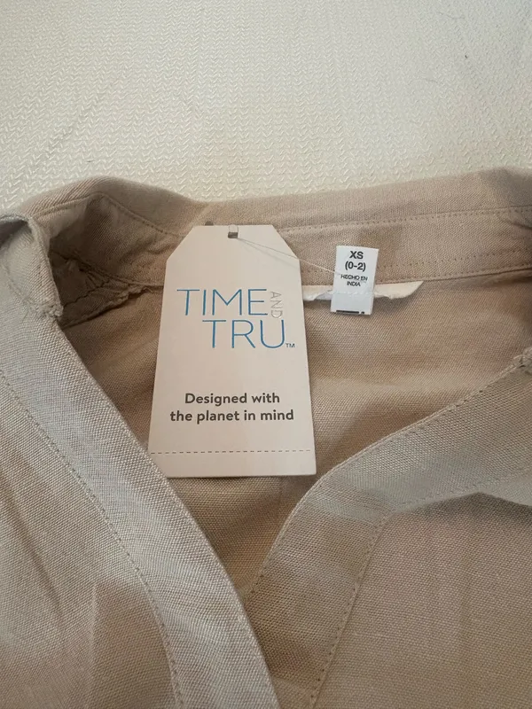Time and Tru drawstring-sleeve midi shirt dress - Image 3