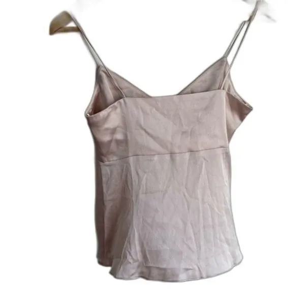 River Island Satin Button Front Cami Top Champagne Size 2 - Image 3