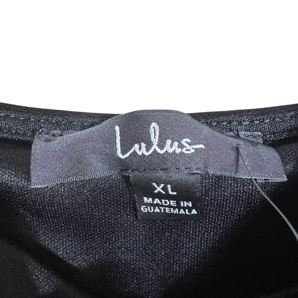NWT Lulus Social Sensation Mini Dress Solid Black Classic Side Slit Size XL - Image 7