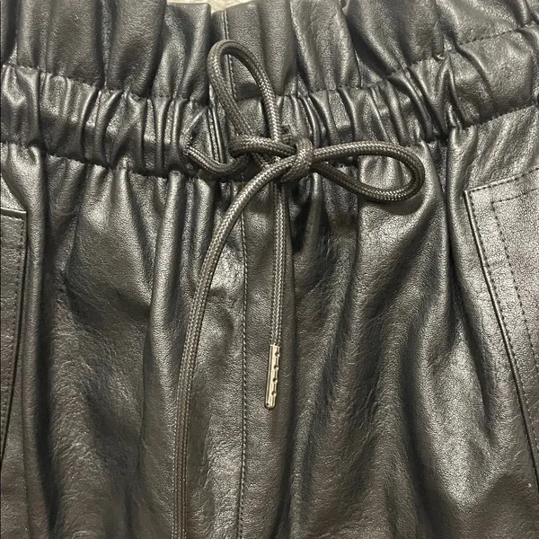 QIANXIZHAN Women's Leather Shorts, Faux High Waisted Wide Leg - Image 7
