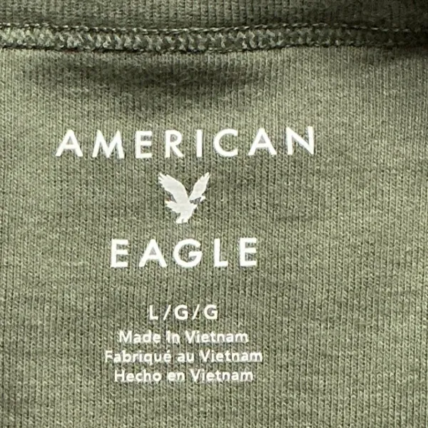 American Eagle Womens Olive Green Short Sleeve Crew Neck T-Shirt Size L - Image 5
