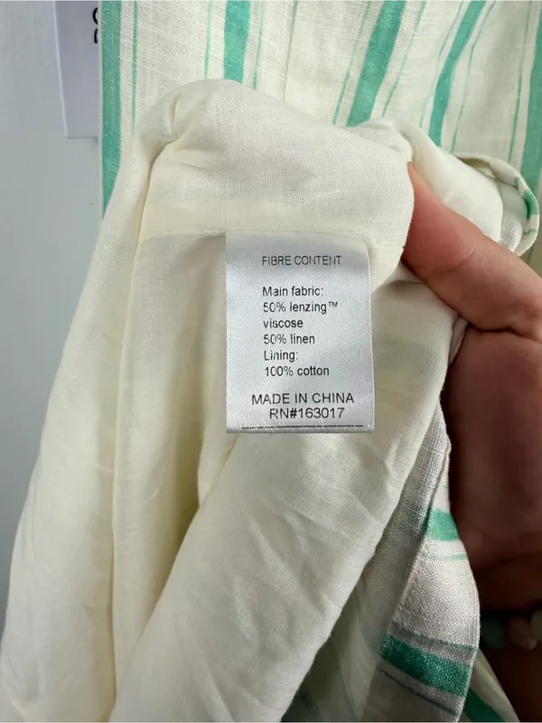 New princess polly Lewisa Stripe Sleeveless Maxi Dress in cream green size 10 - Image 8