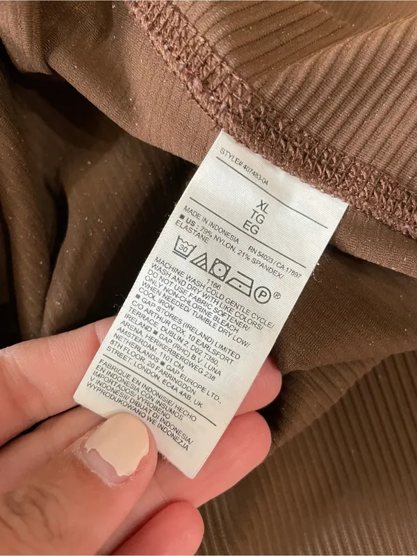 Old Navy POWERSOFT Brown Ribbed Active Leggings XL - Image 3