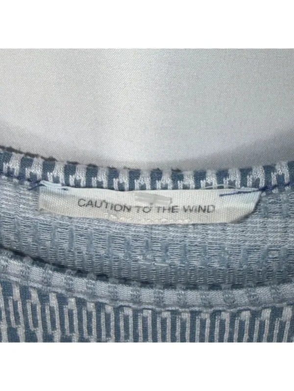 Caution to the Wind Medium Blue Tie Front Top - Image 5