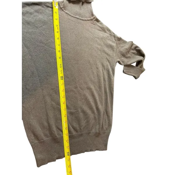 Gap Brown Pullover Soft Turtleneck Sweater Bishop Sleeve Cashmere Blend S - Image 8