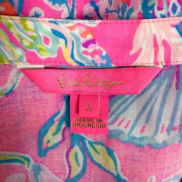 Lilly Pulitzer Pink Isle Quinna Shell Me Something Good V Neck Short Sleeve Top - Image 6