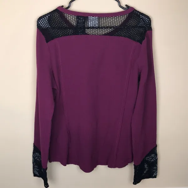 Harley-Davidson Women’s Henley Knit Skull Print Net Floral Embroidered Shirt - Image 5