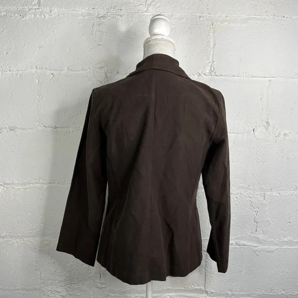Eileen‎ Fisher Women's Brown Cotton Blend 3-Button Blazer Size Small - Image 3