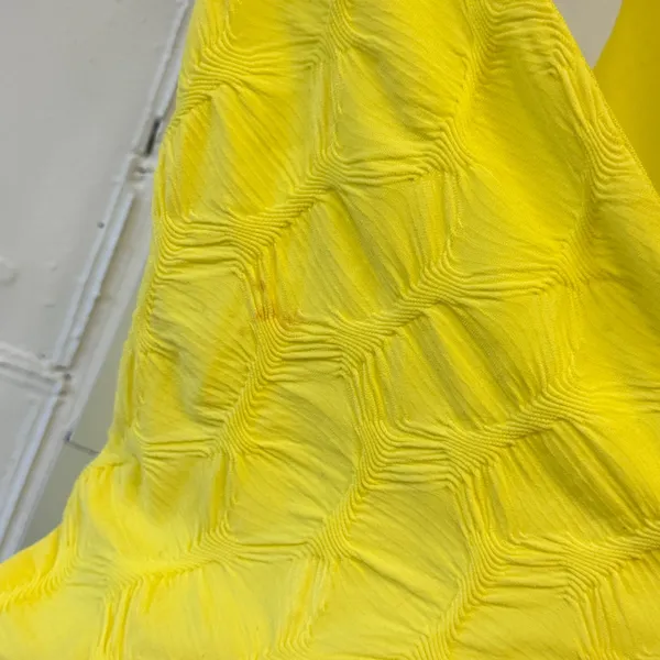 Forever 21 Yellow Textured Cowl Neck Halter Mini Dress Open Back Medium - Image 9