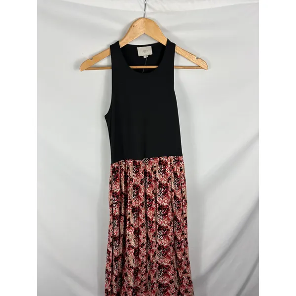 NWT Ann Taylor LOFT Pleated Patterned Bottom Maxi Dress Size Small - Image 2