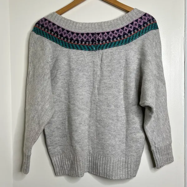 American Eagle Outfitters AEO Wool Blend Deep V Sweater Size Large Dolman Sleeve - Image 6