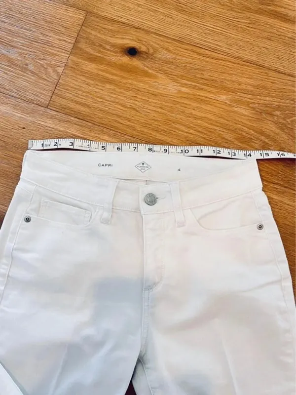 St John’s Bay white capri 5-pocket jeans mid-rise 4 - Image 3