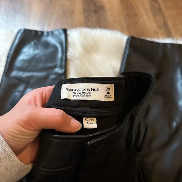 Curve Love Vegan Leather 90s Straight Leg Pant - Image 9