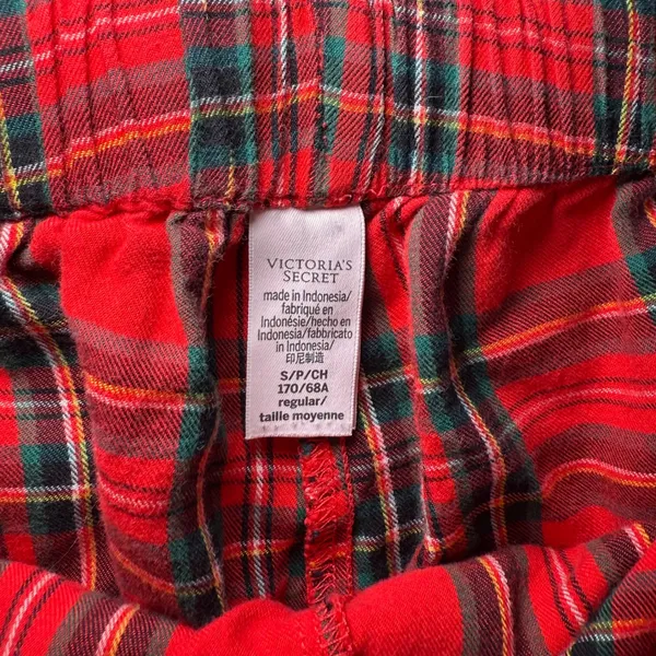 Victoria's Secret Red Plaid Pajama Set Sleepwear Women's Size‎ S - Image 10