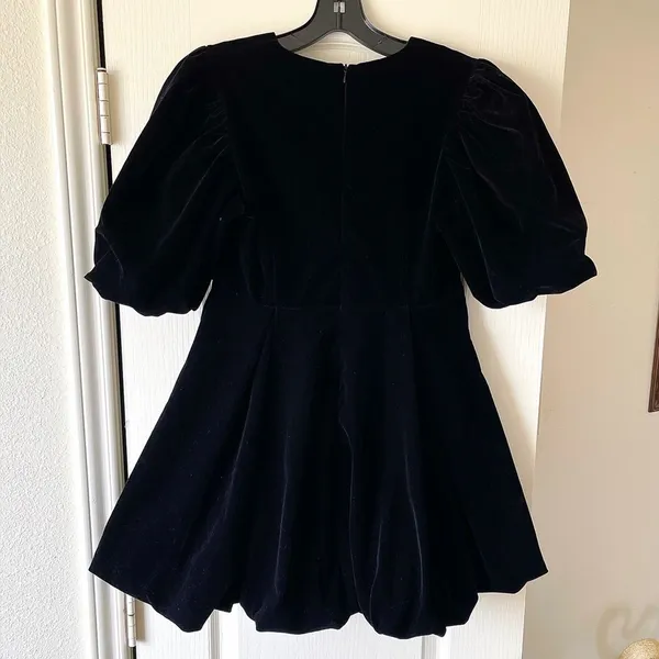 Par Violet National Anthem Velvet Babydoll Dress Mini Black‎ Small NWT - Image 10