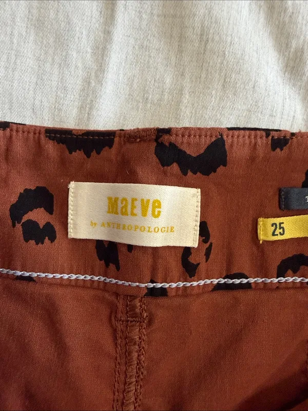 Anthropologie Maeve The Colette Crop‎ Wide-Leg Pants Size 25 Brown Black - Image 5