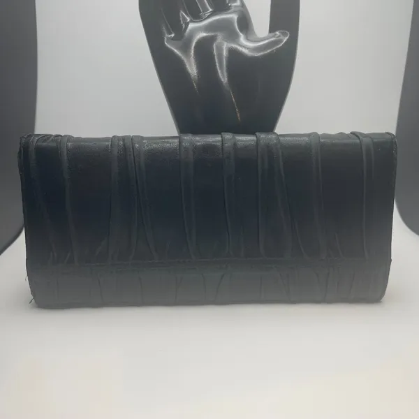 Prada Nappa Gaufre Leather Continental Wallet - Black - Preowned - Image 2