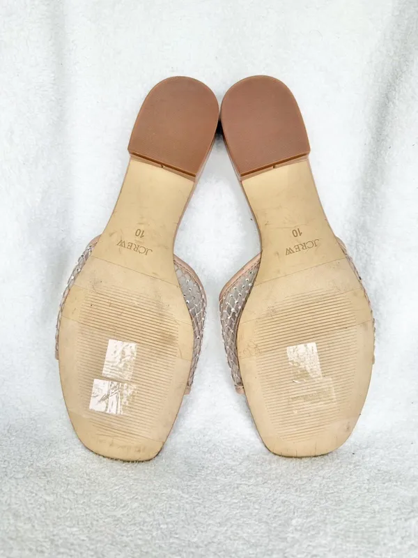 J.Crew Factory Nude Rhinestone Mesh Sparkle Slide Sandals CI954 Sz 10M - Image 13