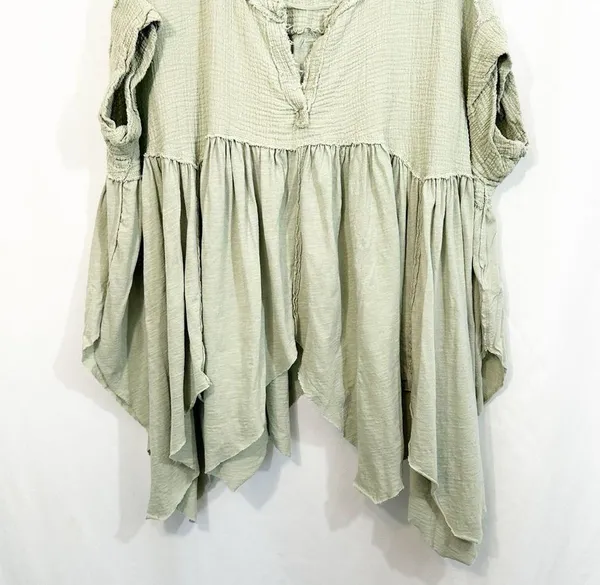 Free People Sugar Rush Babydoll Asymmetrical Hem Short Sleeve Top - Image 6