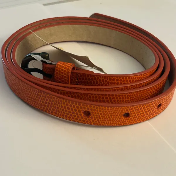 Coldwater Creek Burnt Orange Embossed Skinny Belt XL‎ Misses 18 NEW - Image 10